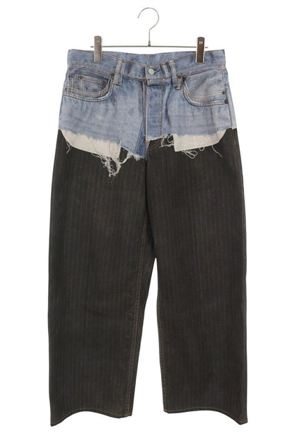 ACNE STUDIOS Trompe L'oeil Print Denim Pants Multi Size 32