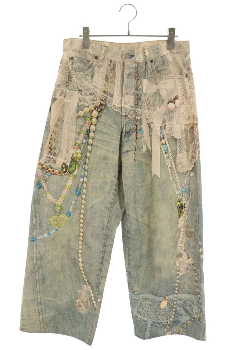 ACNE STUDIOS Transfer Print Baggy Denim Indigo Size 30