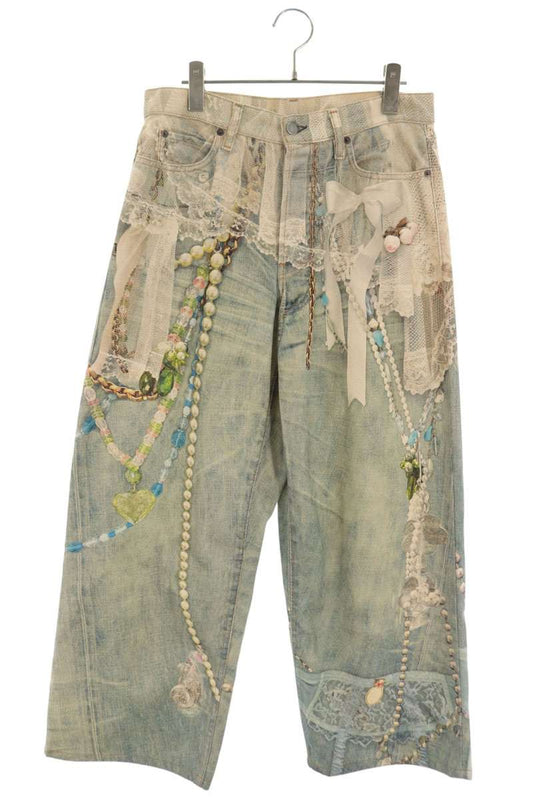 ACNE STUDIOS Transfer Print Baggy Denim Indigo Size 30