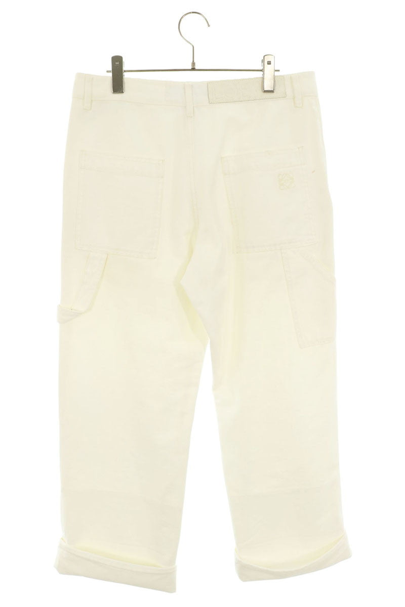 LOEWE Anagram Embroidered Carpenter Jeans White Size 44