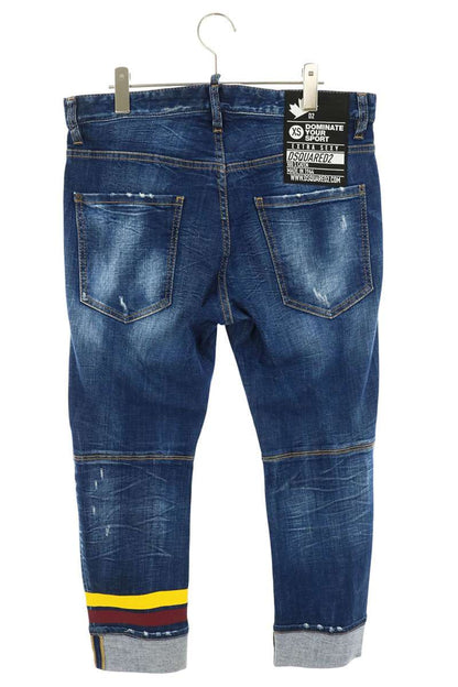 DSQUARED2 Skater Jean Distressed Line Print Indigo Size 33