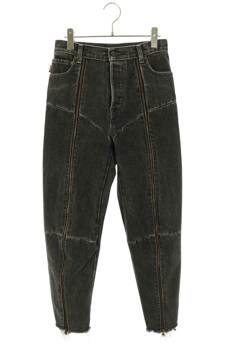 VETEMENTS Black Reconstructed Zip Denim Pants Size S