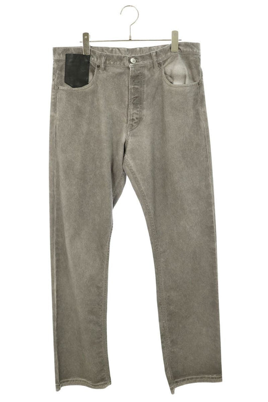 N°21 Leather Patch Washed Denim Pants Gray Size 33