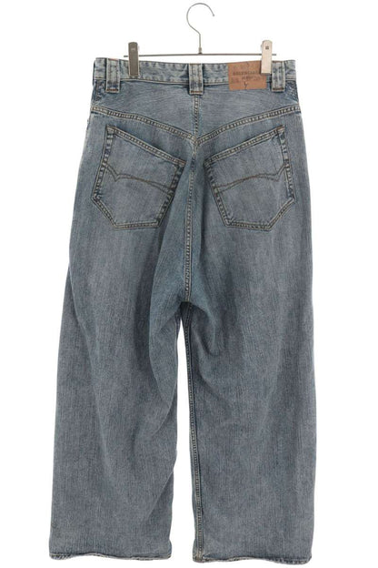 BALENCIAGA Washed Logo Embroidered Jeans Indigo Size XS