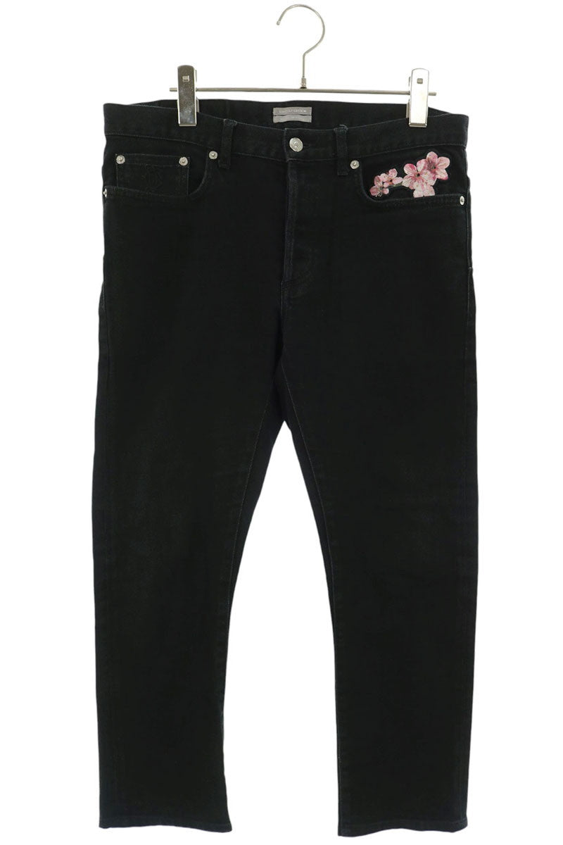 DIOR Sakura Embroidered Slim Jeans Black Size 30