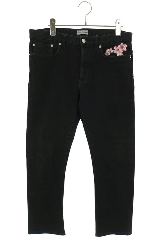 DIOR Sakura Embroidered Slim Jeans Black Size 30