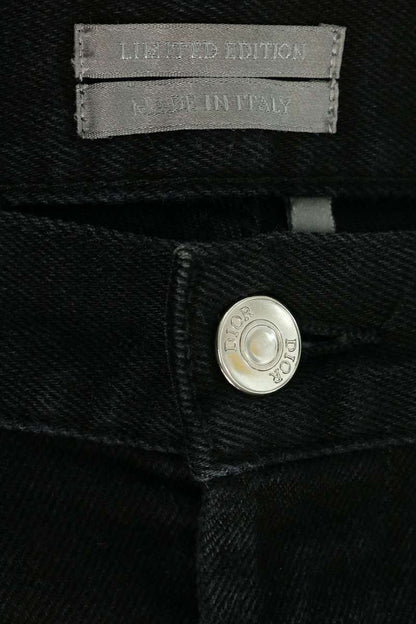 DIOR Sakura Embroidered Slim Jeans Black Size 30