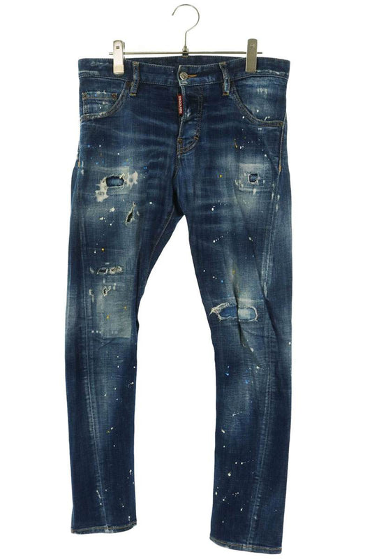 DSQUARED SEXY TWIST JEAN Distressed Paint Splatter Size 31