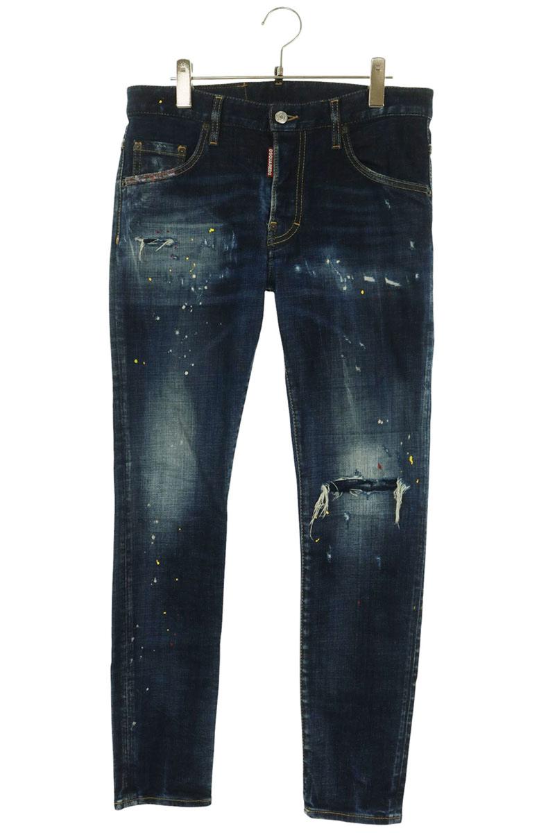 DSQUARED SKATER JEAN Distressed Paint Splatter Denim Size 32