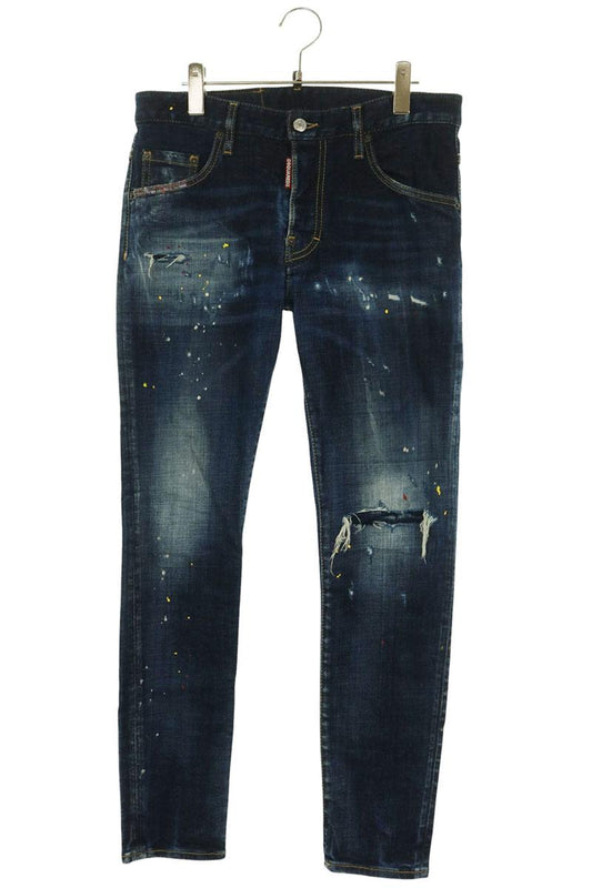 DSQUARED SKATER JEAN Distressed Paint Splatter Denim Size 32