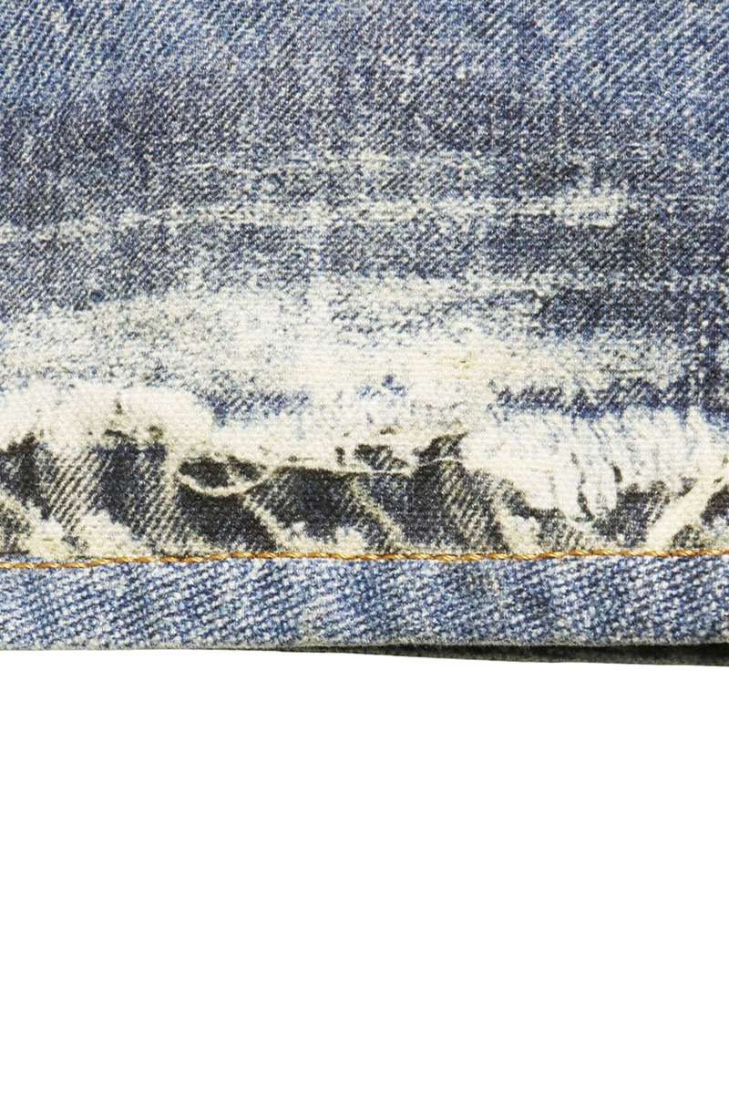 ACNE STUDIOS 1981M Trompe L'oeil Keychain Print Blue Size 33