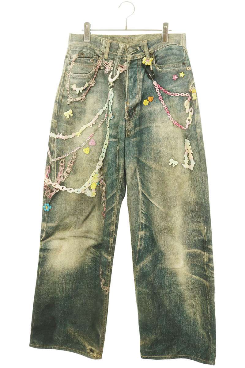 ACNE STUDIOS Keychain Print Baggy Denim Pants Size 32
