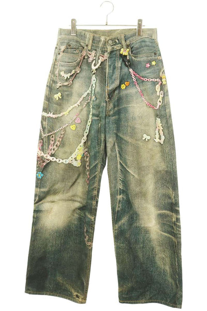 ACNE STUDIOS Keychain Print Baggy Denim Pants Size 32