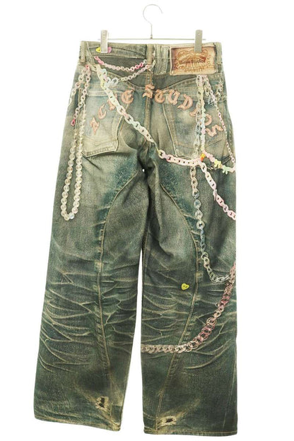 ACNE STUDIOS Keychain Print Baggy Denim Pants Size 32