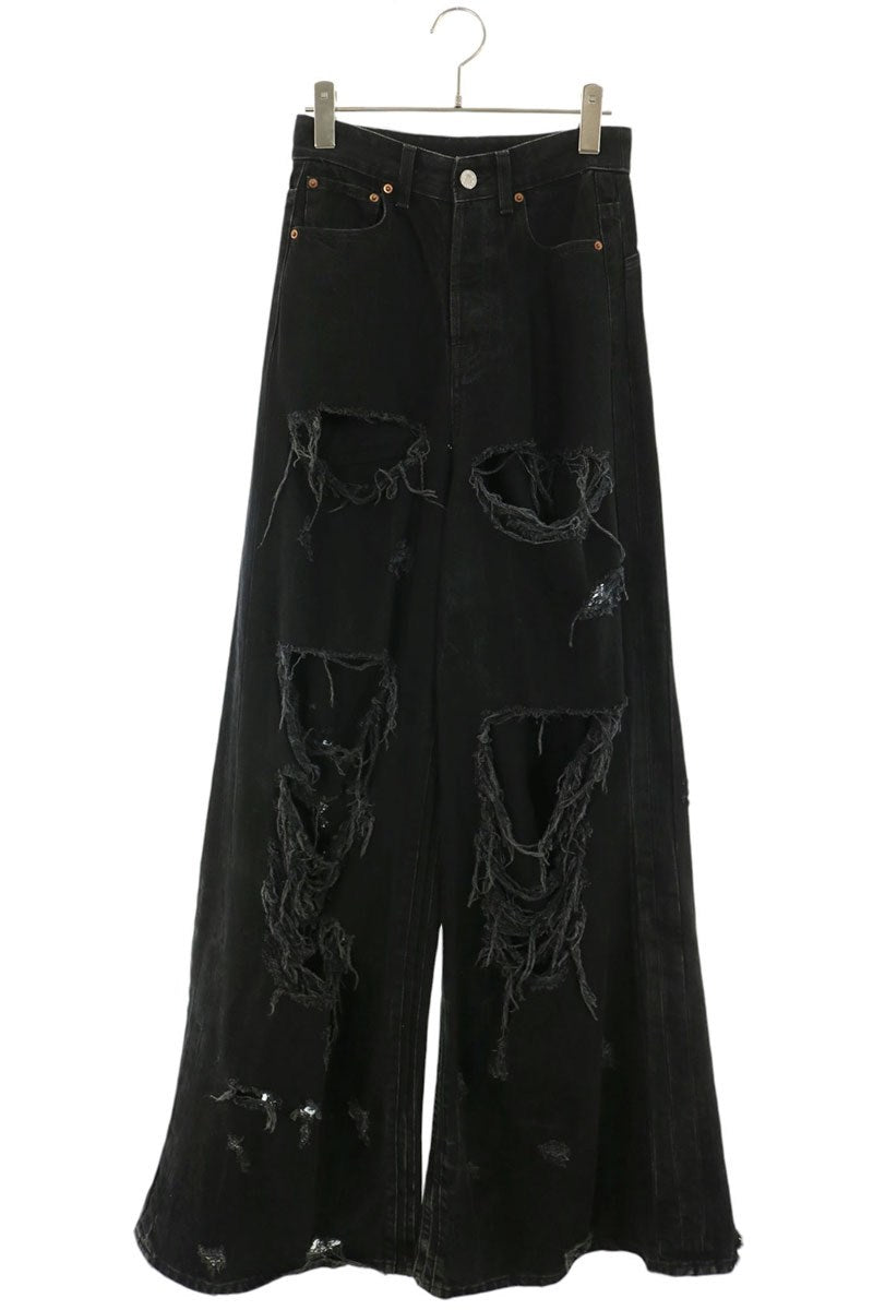 VETEMENTS Detroit Baggy Denim Pants Black Size 24