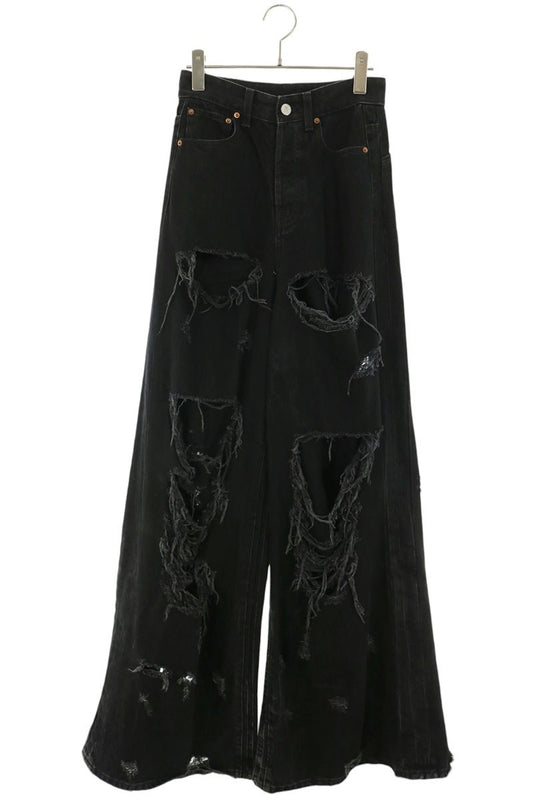 VETEMENTS Detroit Baggy Denim Pants Black Size 24
