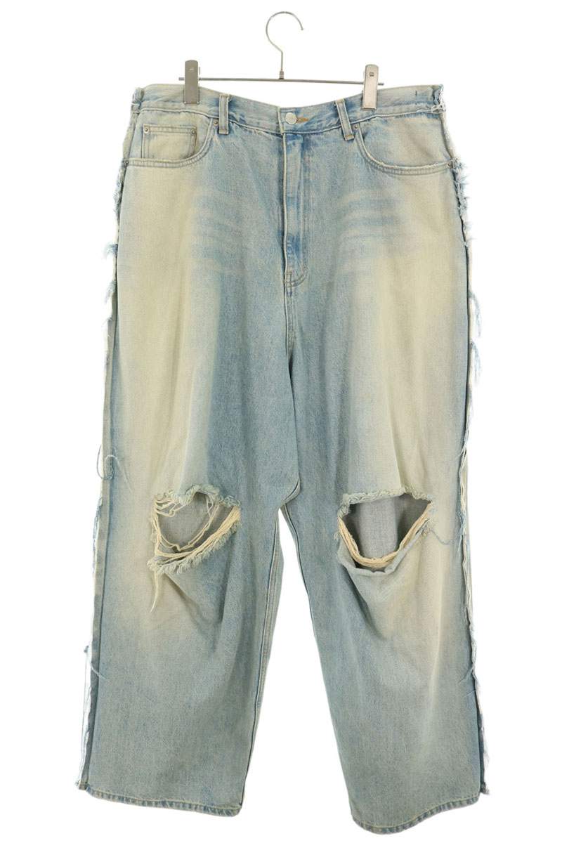 PROJECT GR Two Faced Distressed Baggy Denim Pants Size 32