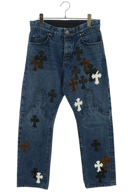 Chrome Hearts JEAN SL FLEURKNEE Cross Patch Jeans Size 31