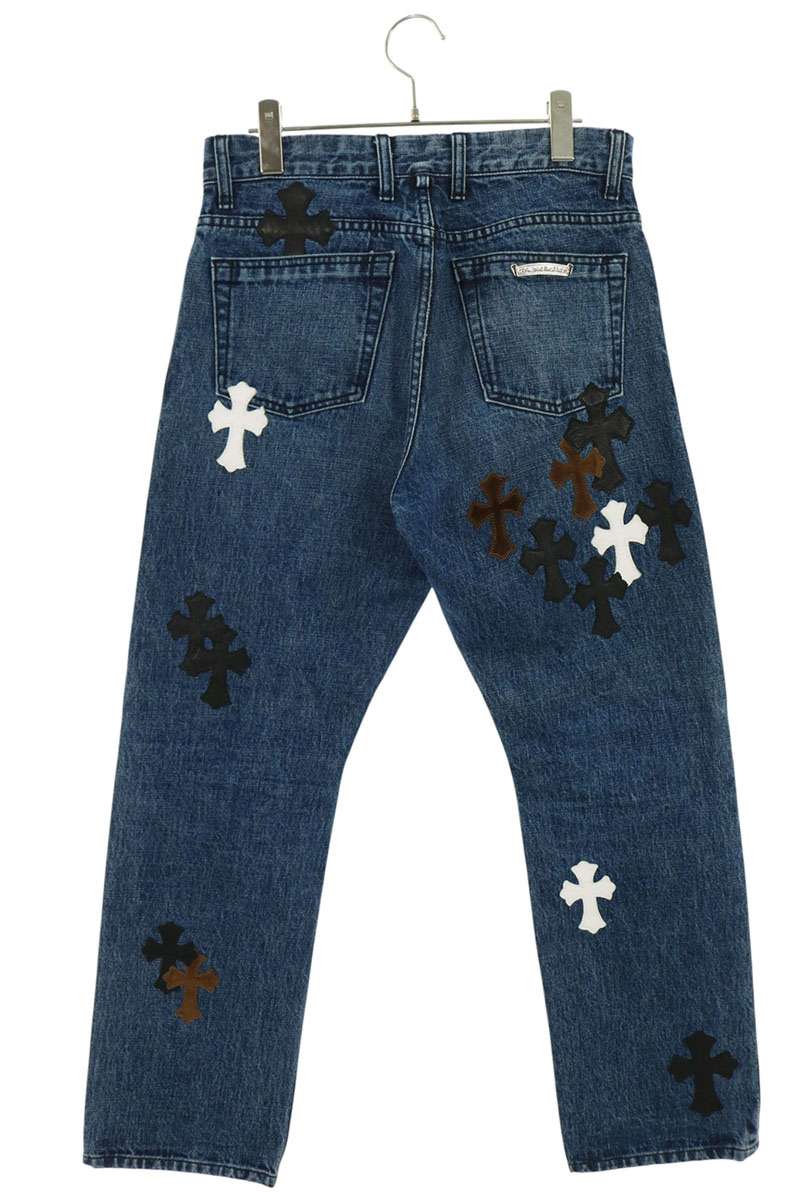 Chrome Hearts JEAN SL FLEURKNEE Cross Patch Jeans Size 31
