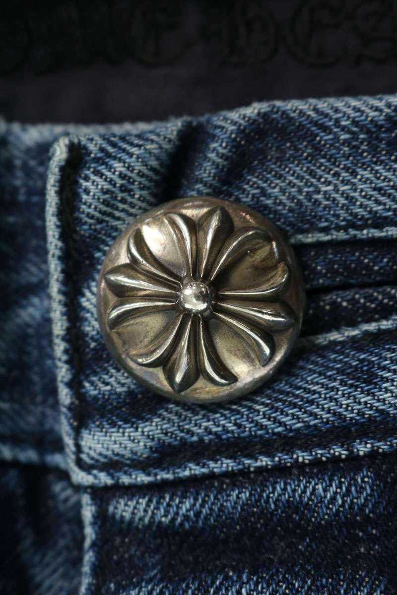 Chrome Hearts JEAN SL FLEURKNEE Cross Patch Jeans Size 31
