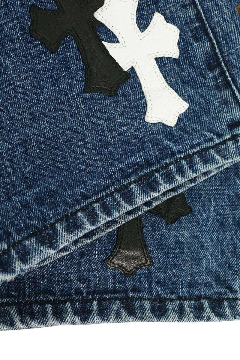 Chrome Hearts JEAN SL FLEURKNEE Cross Patch Jeans Size 31