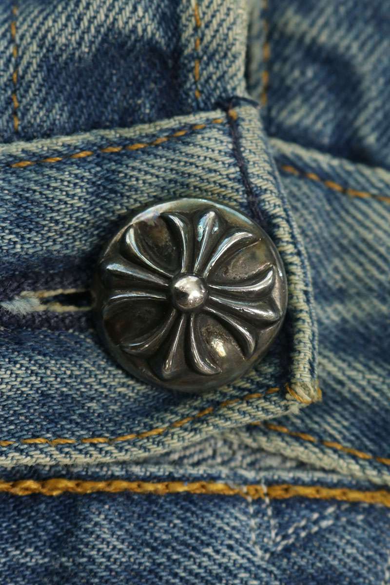 Chrome Hearts U VNTG JEAN BL RED TAB Patch Jeans Size 30