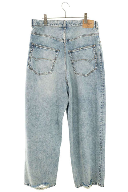BALENCIAGA Distressed Baggy Jeans Light Blue Size M