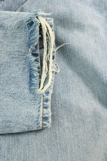 BALENCIAGA Distressed Baggy Jeans Light Blue Size M