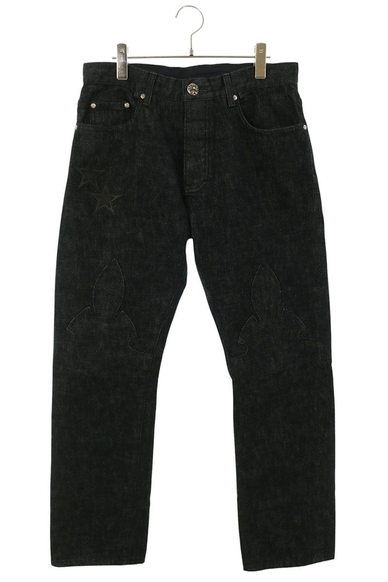 Chrome Hearts Indigo Flare Knee Star Denim Jeans Size 32