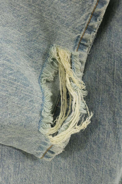 BALENCIAGA Light Blue Damaged Medium Fit Jeans Size 33