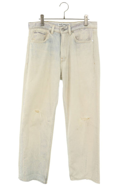 OUR LEGACY THIRD CUT Off-White Digital Print Denim Size 29