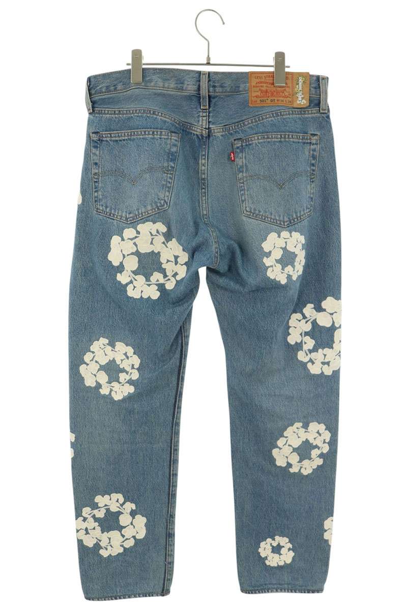 DENIM TEARS Indigo Flower Embroidered Denim Jeans Size 34