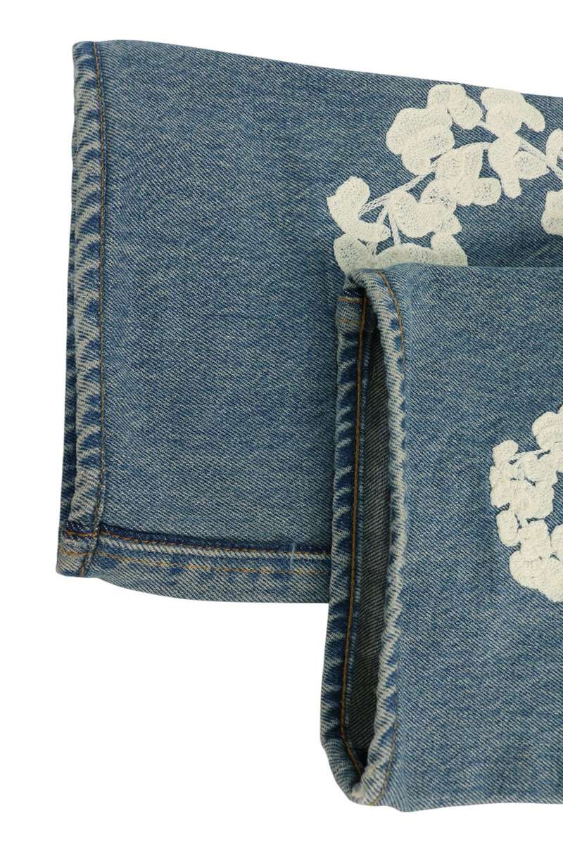 DENIM TEARS Indigo Flower Embroidered Denim Jeans Size 34