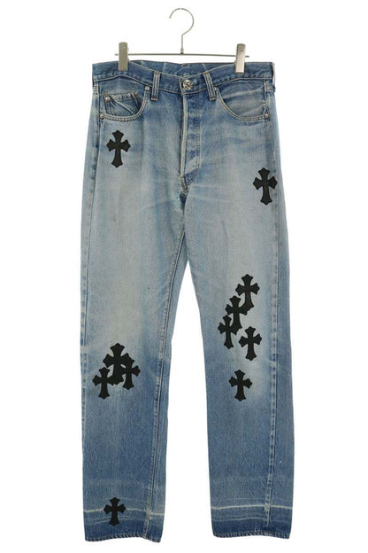 Chrome Hearts Indigo Washed 501 Cross Denim Jeans Size 30