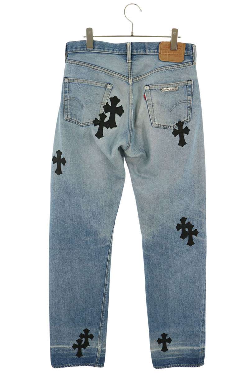 Chrome Hearts Indigo Washed 501 Cross Denim Jeans Size 30
