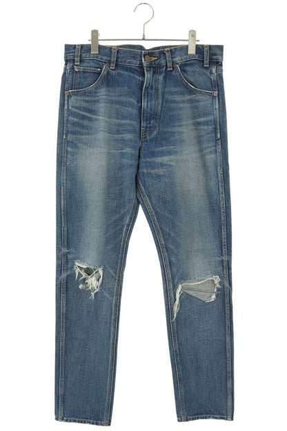 CELINE Knee Ripped Denim Pants Blue Size 33