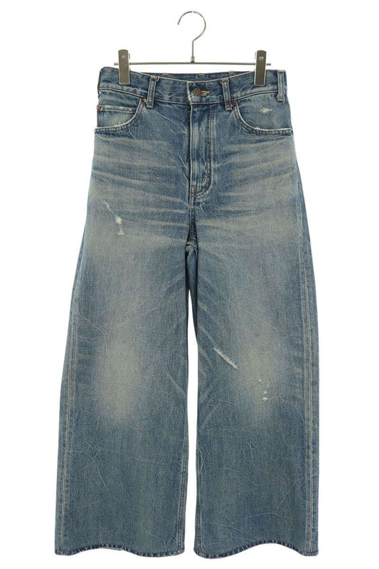 CELINE Summer Dazed Wash Denim Pants Blue Size 28