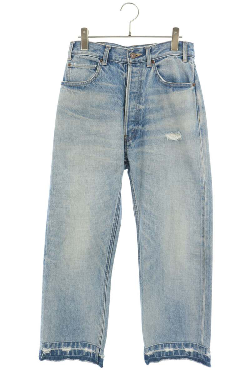 CELINE Cut-Off Wesley Design Denim Pants Blue Size 27