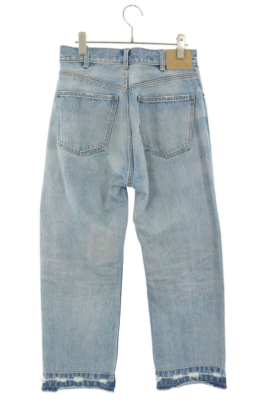CELINE Cut-Off Wesley Design Denim Pants Blue Size 27
