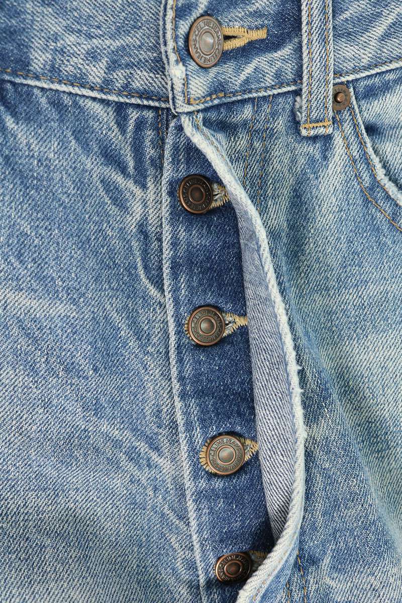 CELINE Cut-Off Wesley Design Denim Pants Blue Size 27