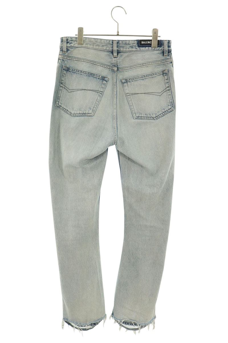 BALENCIAGA Washed Boot Cut Denim Boots Size L