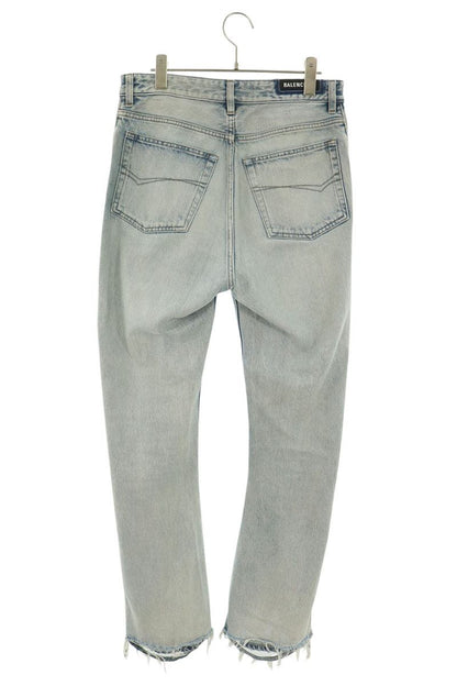 BALENCIAGA Washed Boot Cut Denim Boots Size L