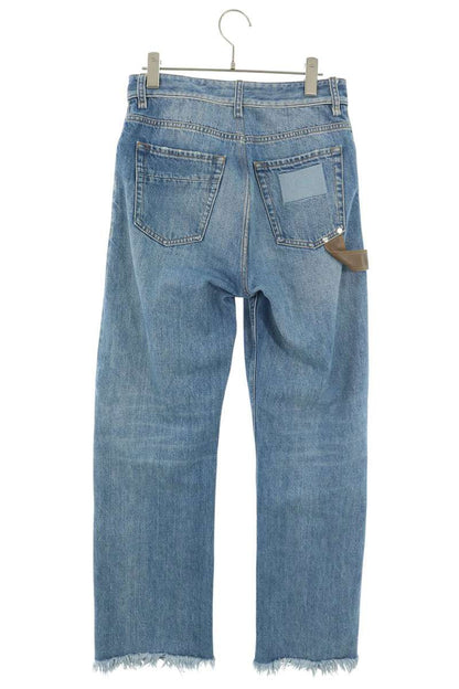 FENDI Leather Trim Carpenter Denim Pants Blue Size 30