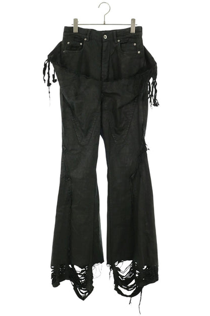 DRKSHDW Black Coated Distressed Denim Pants Size 28