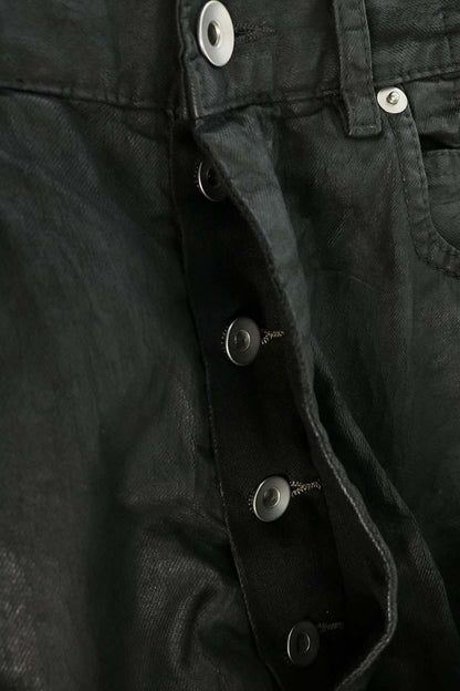 DRKSHDW Black Coated Distressed Denim Pants Size 28