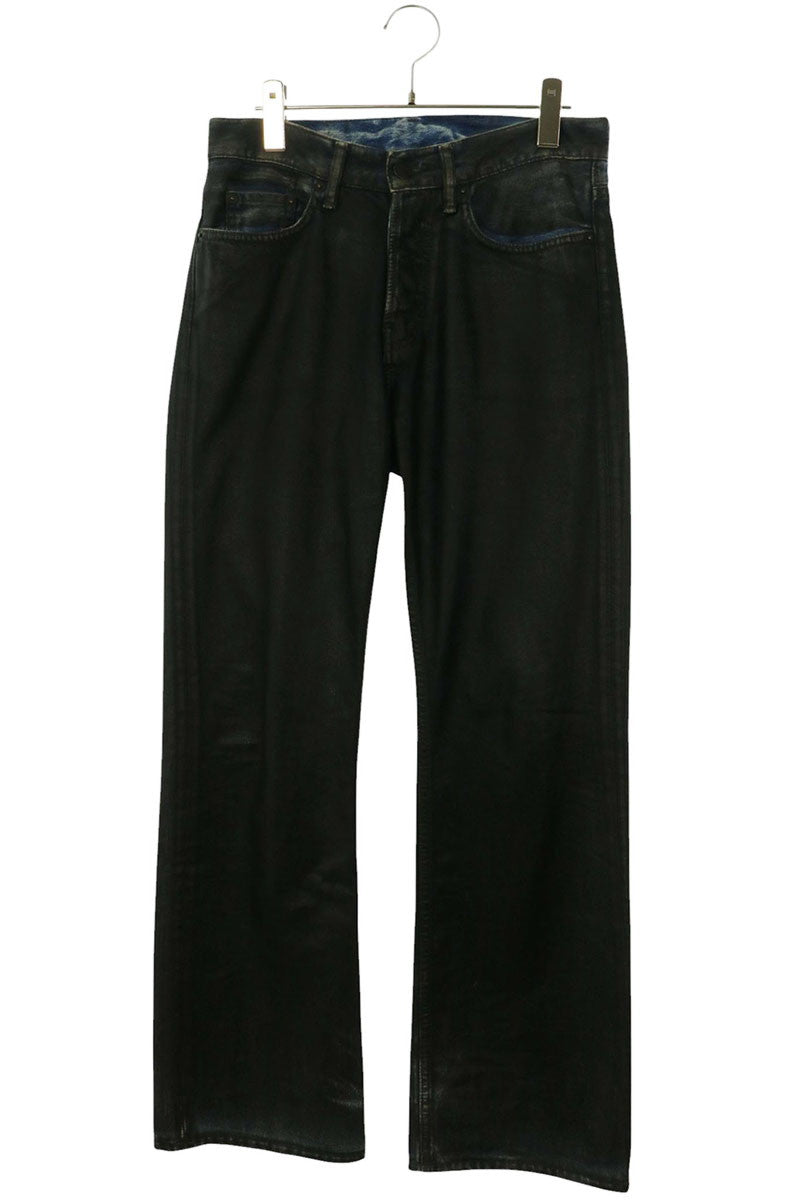 ACNE STUDIOS Coated Denim Button-Fly Black Size XXS