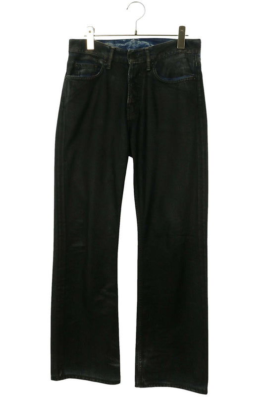 ACNE STUDIOS Coated Denim Button-Fly Black Size XXS