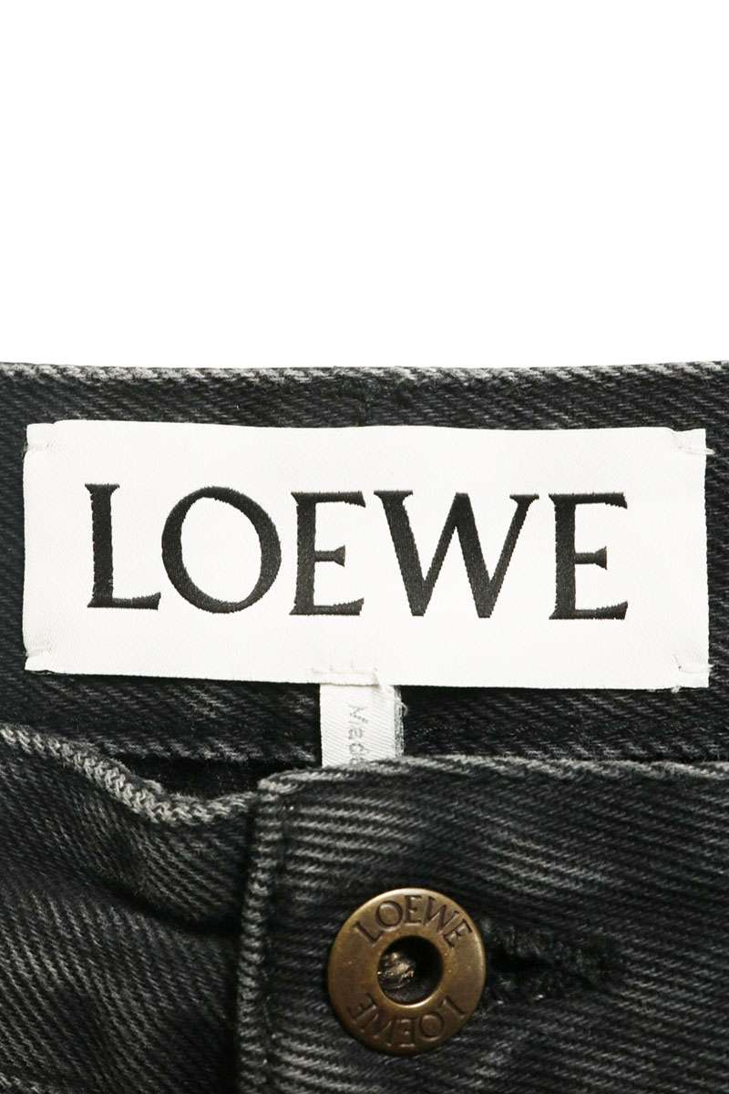 LOEWE Anagram Embroidered Baggy Jeans Black Size 46