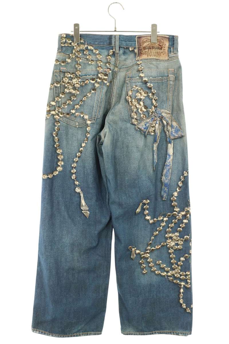 ACNE STUDIOS 1981 Trompe L'oeil Keychain Print Denim Size M