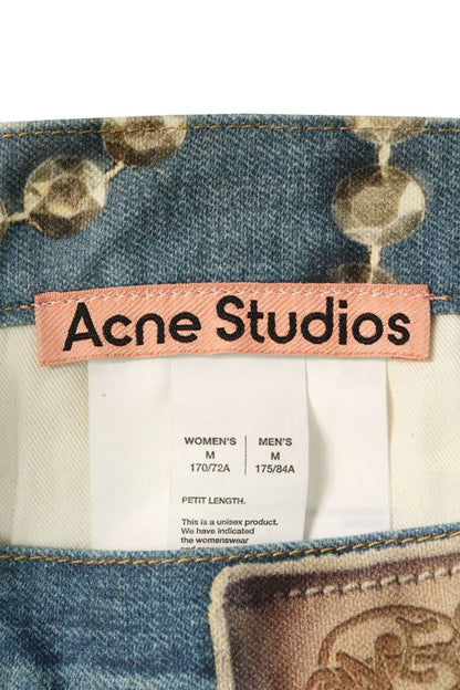 ACNE STUDIOS 1981 Trompe L'oeil Keychain Print Denim Size M